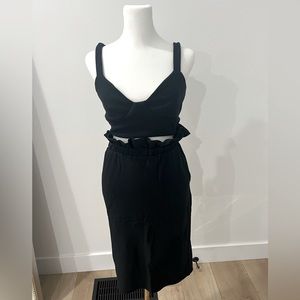 2 piece black Katie May always trending crop top & skirt set